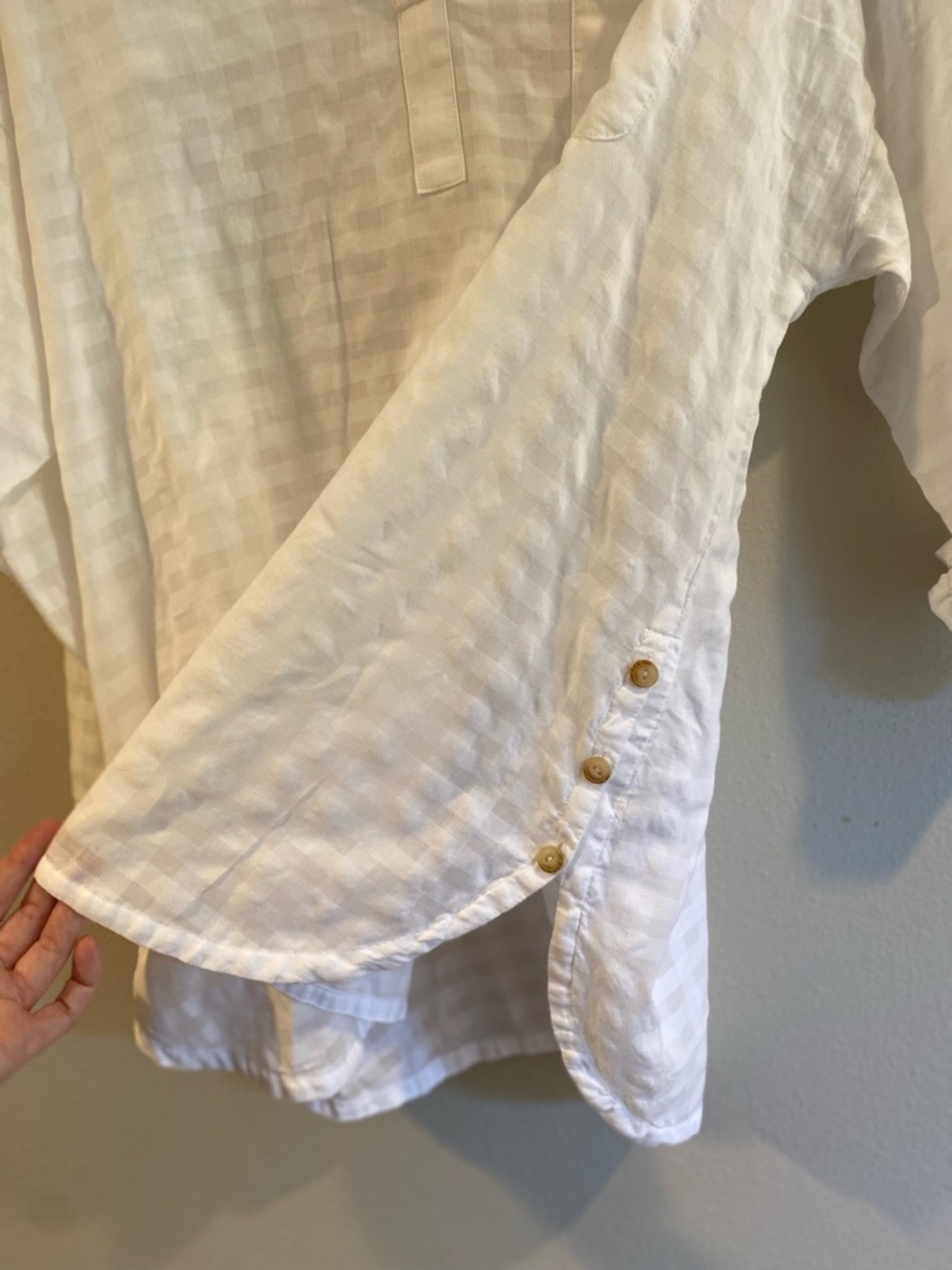 J. Jill White Tonal Check Side Button Tunic - 1X - Picture 7 of 10